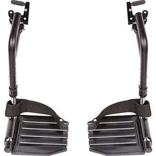 Invacare Wheelchair Legrest with Heel Loops SwingAway Design Adjustable Footrest Length and FlipUp Composite Footplate EasytoInstall Compatible with Most US Wheelchairs Transport Chairs